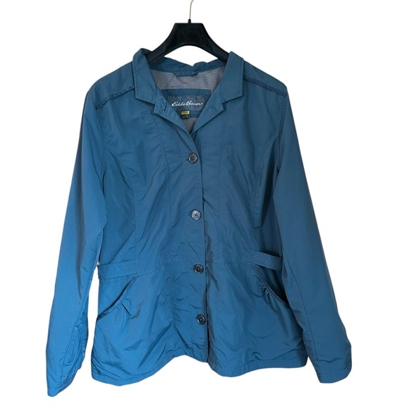 Eddie Bauer Travex Women's Voyager Travel Button Front Jacket Blue XL - Picture 2 of 12